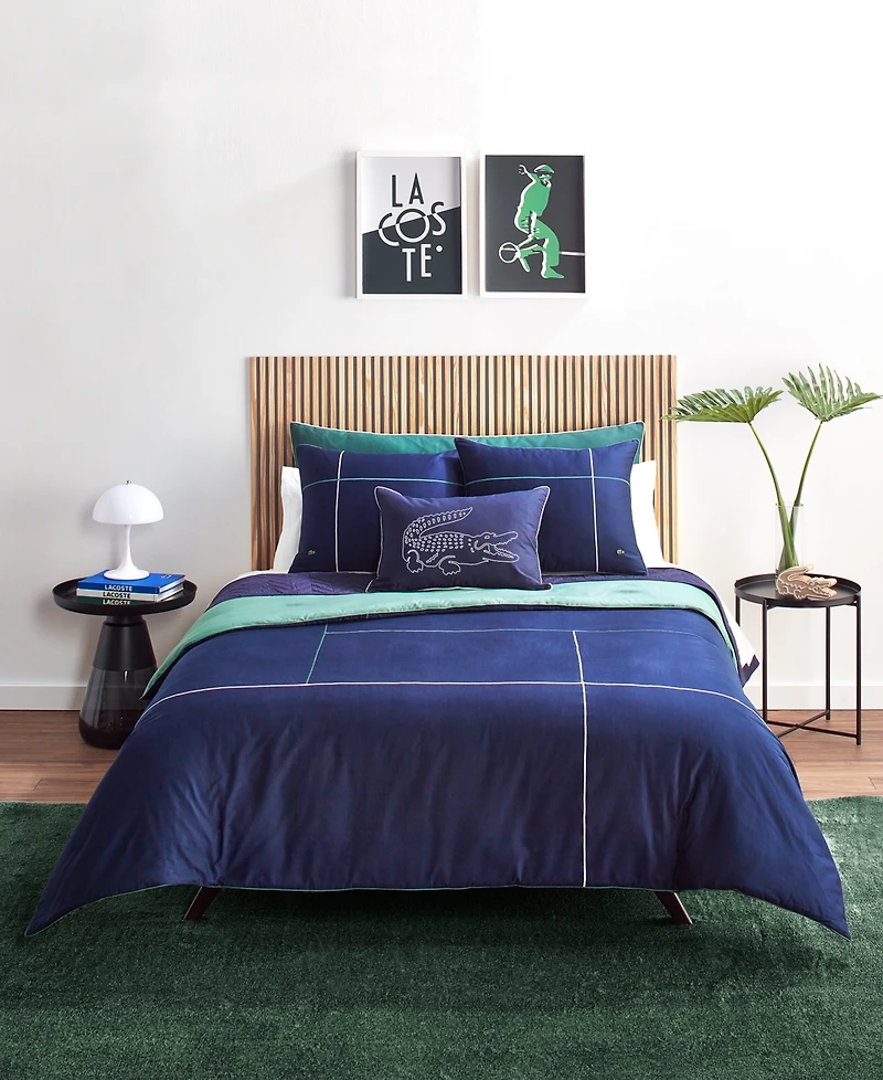 Lacoste Home Court Lines 3-Pc. Comforter Set, Full/Queen