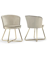 Glamour Home 28.5" Anila Velvet, Metal Dining Chair, Set of 2