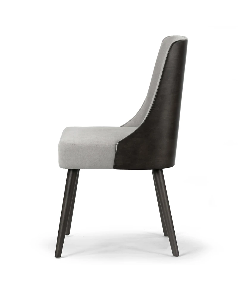 Glamour Home 33.86" Asma Rubberwood, Fabric Dining Chair, Set of 2