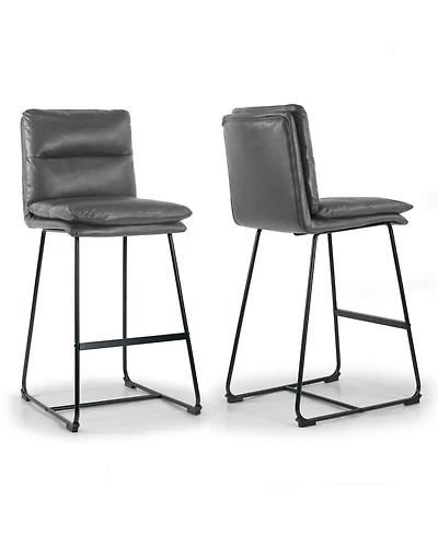 Glamour Home 30" Aulani Iron, Polyester Barstool, Set of 2