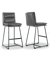 Glamour Home 30" Aulani Iron, Polyester Barstool, Set of 2