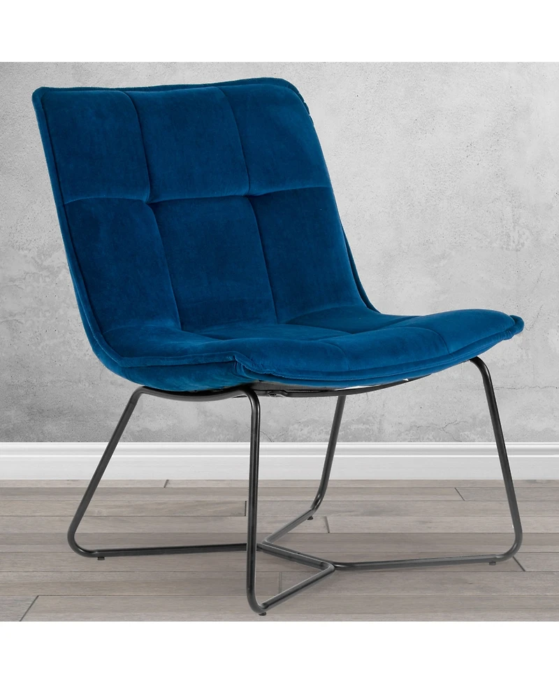 Glamour Home Aurele 26.5" Velvet Fabric Metal Accent Chair