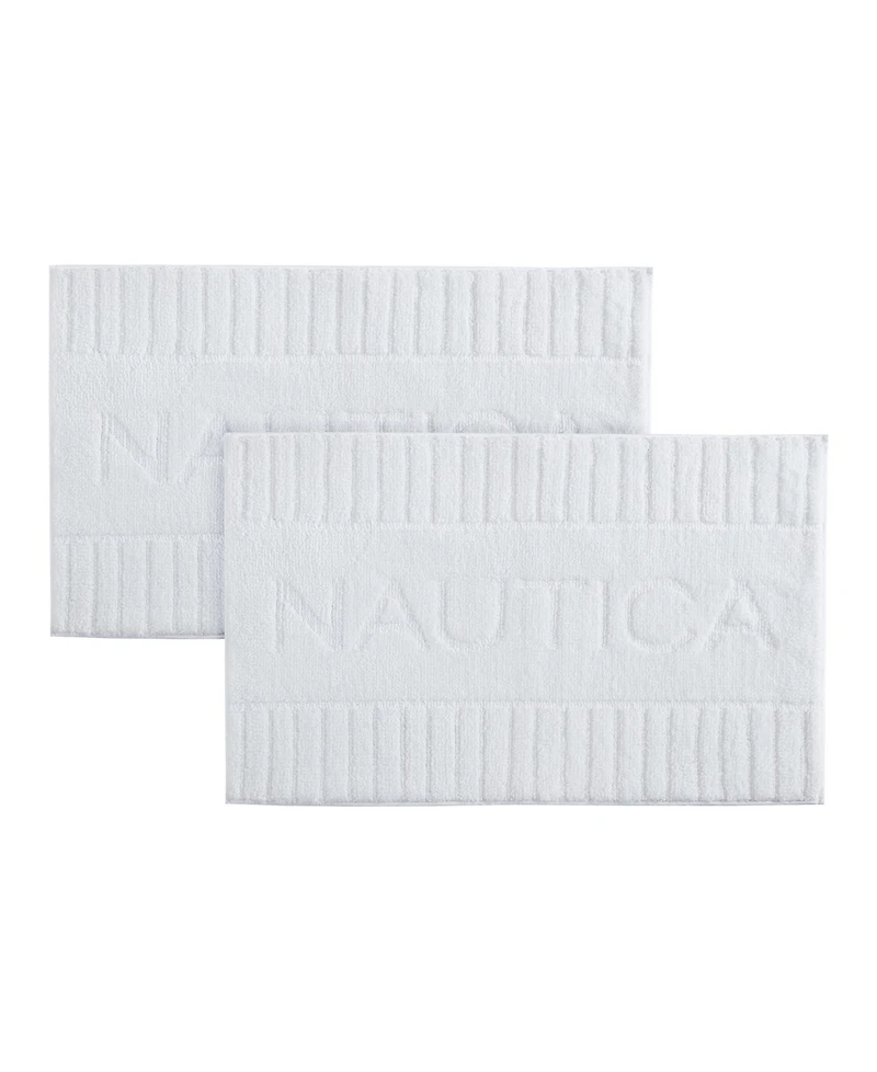 Nautica Logo Knit 2 Piece Bath Rug Set, 20" x 32"