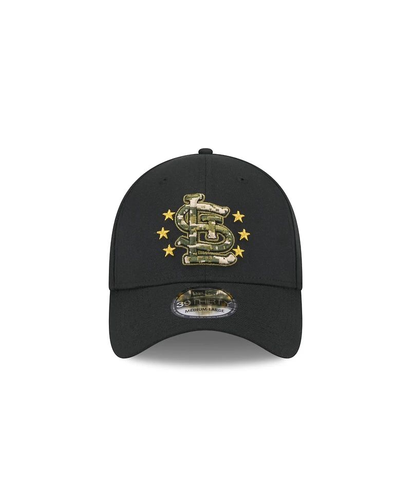 New Era Men's Black St. Louis Cardinals 2024 Armed Forces Day 39THIRTY Flex Hat