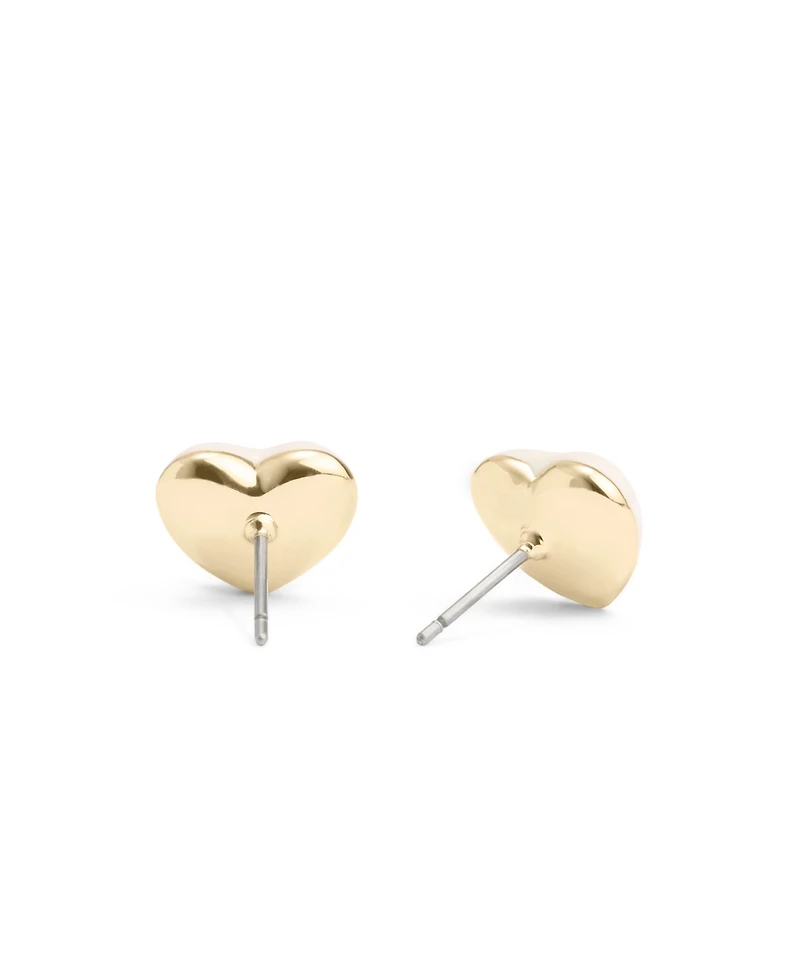 Coach White Signature Enamel Heart Stud Earrings