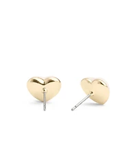 Coach White Signature Enamel Heart Stud Earrings