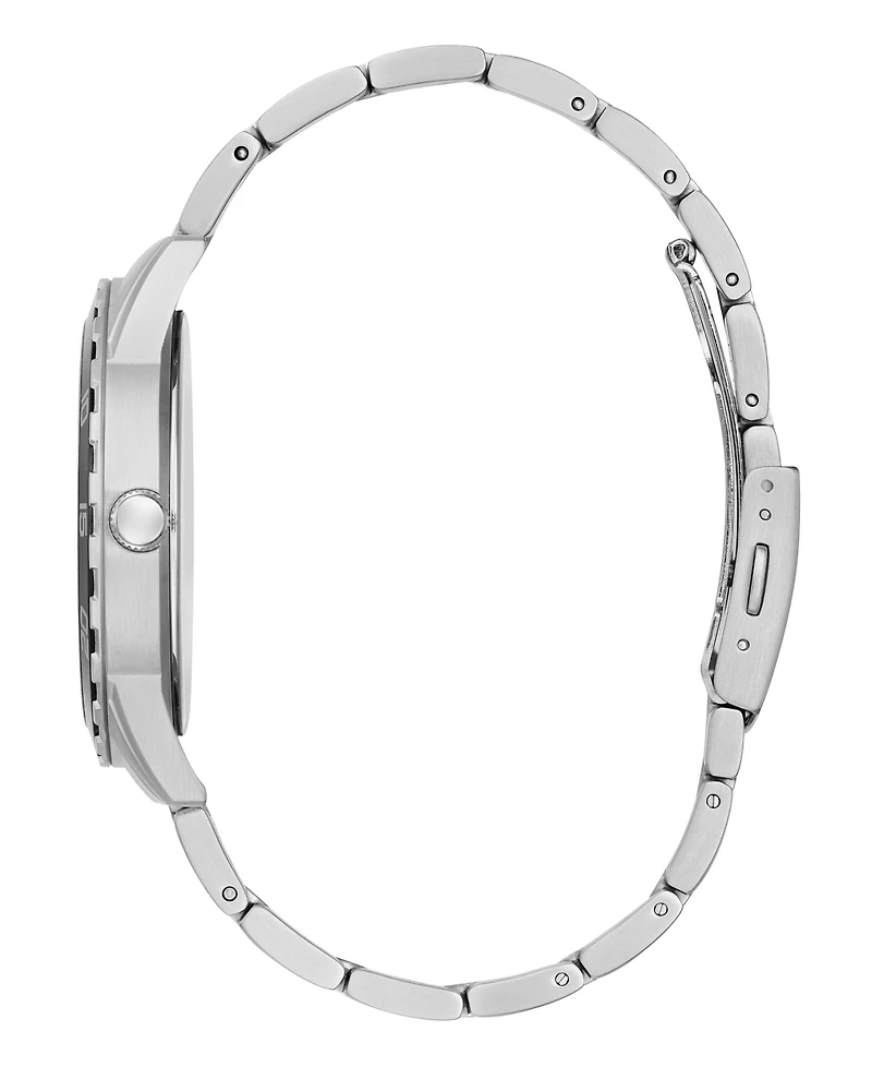 Guess Men's Date Silver Tone Stainless Steel Watch 42 mm