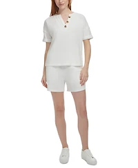 Andrew Marc Sport Women's French Terry Henley Top