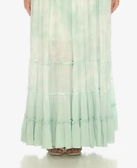 White Mark Plus Smocked Ruffle Maxi Dress