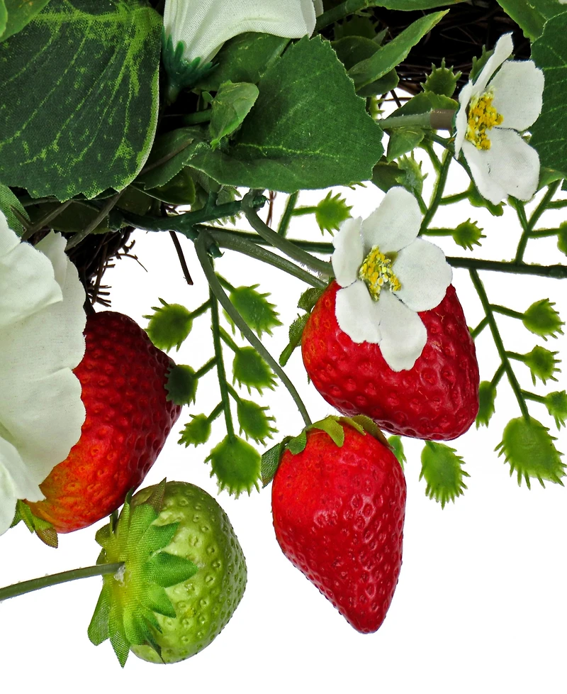 National Tree Company 22 Petunia and Strawberry Wreath