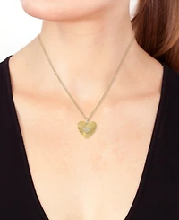 Effy Diamond Heart Cluster Sunray 18" Pendant Necklace (1/6 ct. t.w.) in 14k Gold
