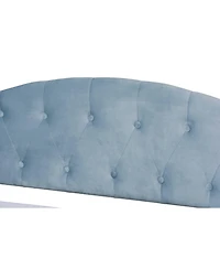 Baxton Studio Benjamin Modern and Contemporary Light Blue Velvet Fabric Upholstered and Dark Brown Finished Wood Twin Size Daybed