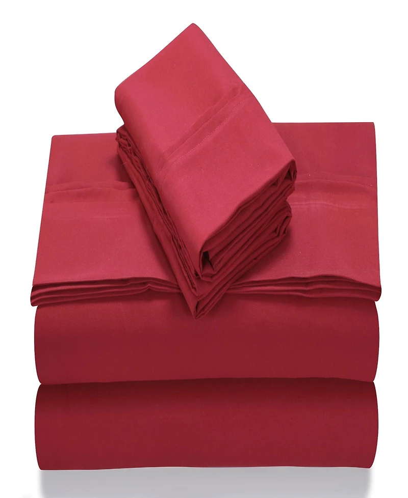 Tribeca Living Super Soft Solid Easy-Care Extra Deep Pocket Sheet Set, California King