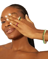 Audrey by Aurate Nano Emerald Color Baguette Ring (1 ct. t.w.) Gold Vermeil (Also White Sapphire Color, Ruby & Blue Sapphi