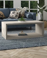 Hudson & Canal Osmond 48" Wide Rectangular Coffee Table in Alder White