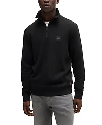 Boss by Hugo Boss Men's Logo Patch Zip-Neck Sweatshirt
