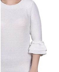 Ny Collection Petite 3/4 Sleeve Textured Knit Dress