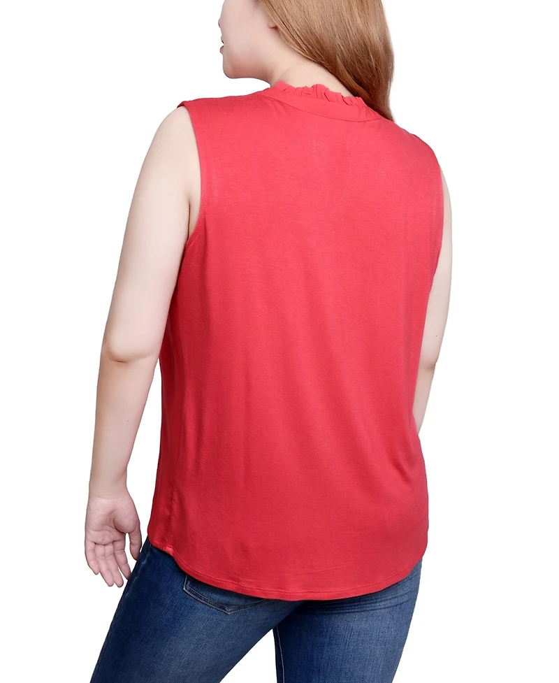 Ny Collection Petite Sleeveless Yoked Blouse Top