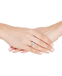 Aquamarine (1-7/8 ct. t.w.) & Diamond (1/20 ct. t.w.) Ring in 14k White Gold