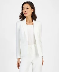 Kasper Women's Stretch Crepe One Button Blazer, Regular & Petite