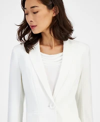 Kasper Women's Stretch Crepe One Button Blazer, Regular & Petite
