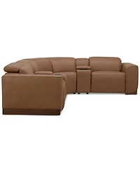 Lovro 6-Pc. Leather Sectional with 2 Power Motion Chairs & Consoles, Created for Macy's