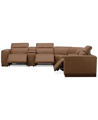 Lovro 7-Pc. Leather Sectional with 3 Power Motion Chairs & 2 Consoles, Created for Macy's