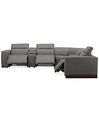 Lovro 7-Pc. Leather Sectional with 3 Power Motion Chairs & 2 Consoles, Created for Macy's