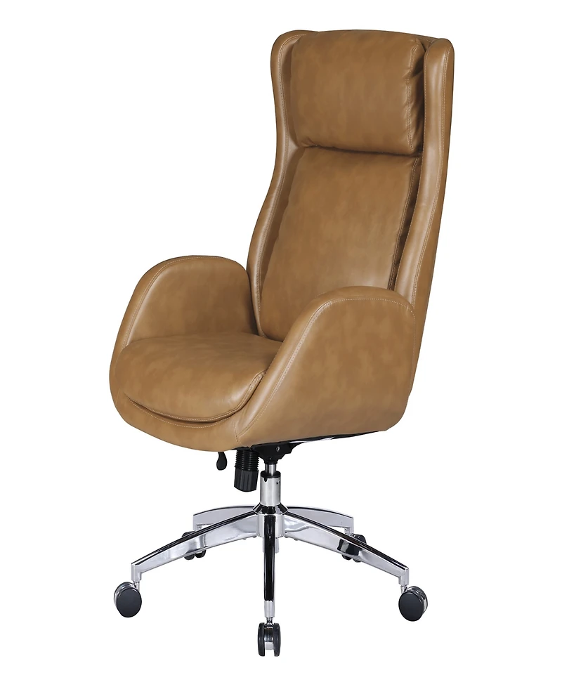 Office Star Blanchard Office Chair in Nutmeg Leatherette Upholstery