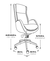 Office Star Blanchard Office Chair in Black Leatherette Upholstery