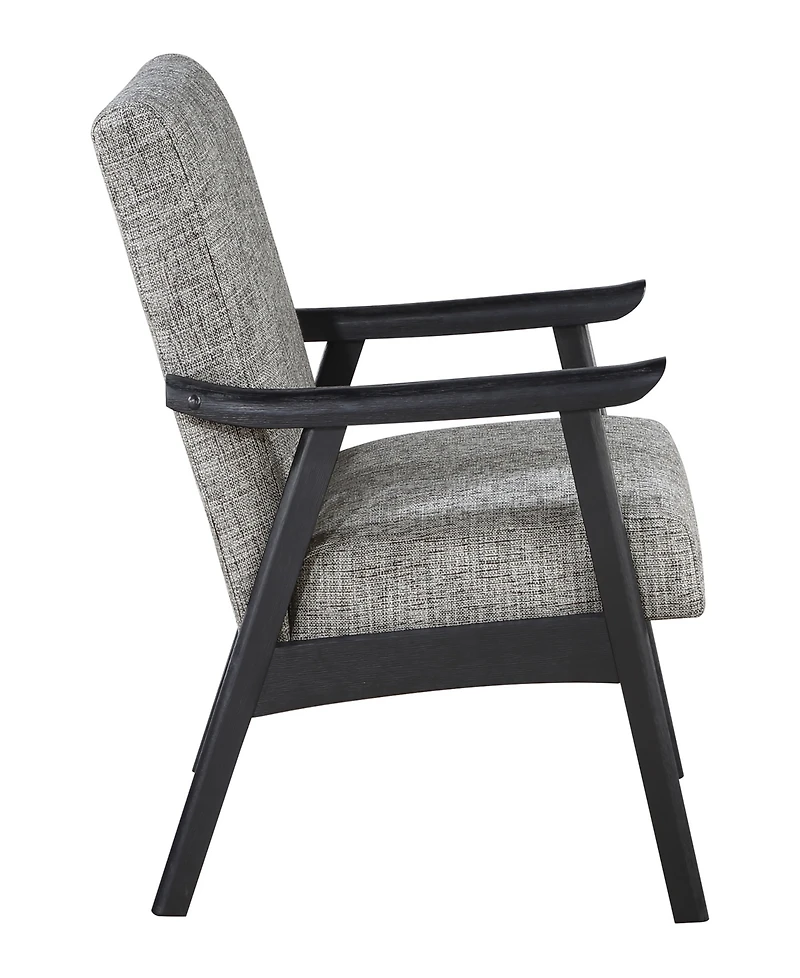 Office Star Weldon Armchair in Graphite Fabric with Black Finished Frame