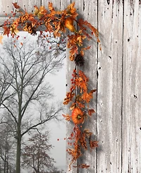 National Tree Company 6' Artificial Autumn Garland, Made with Pumpkins, Pinecones, Berry Clusters, Maple Leaves, Autumn Collection