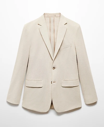 Mango Men's Structured Slim Fit Cotton Blazer