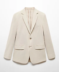 Mango Men's Structured Slim Fit Cotton Blazer