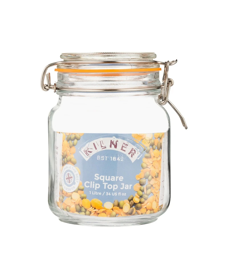 Kilner Set of 3 Square Clip Top Jars