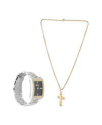 American Exchange Men's Quartz Two-Tone Alloy Watch 36mm Gift Set