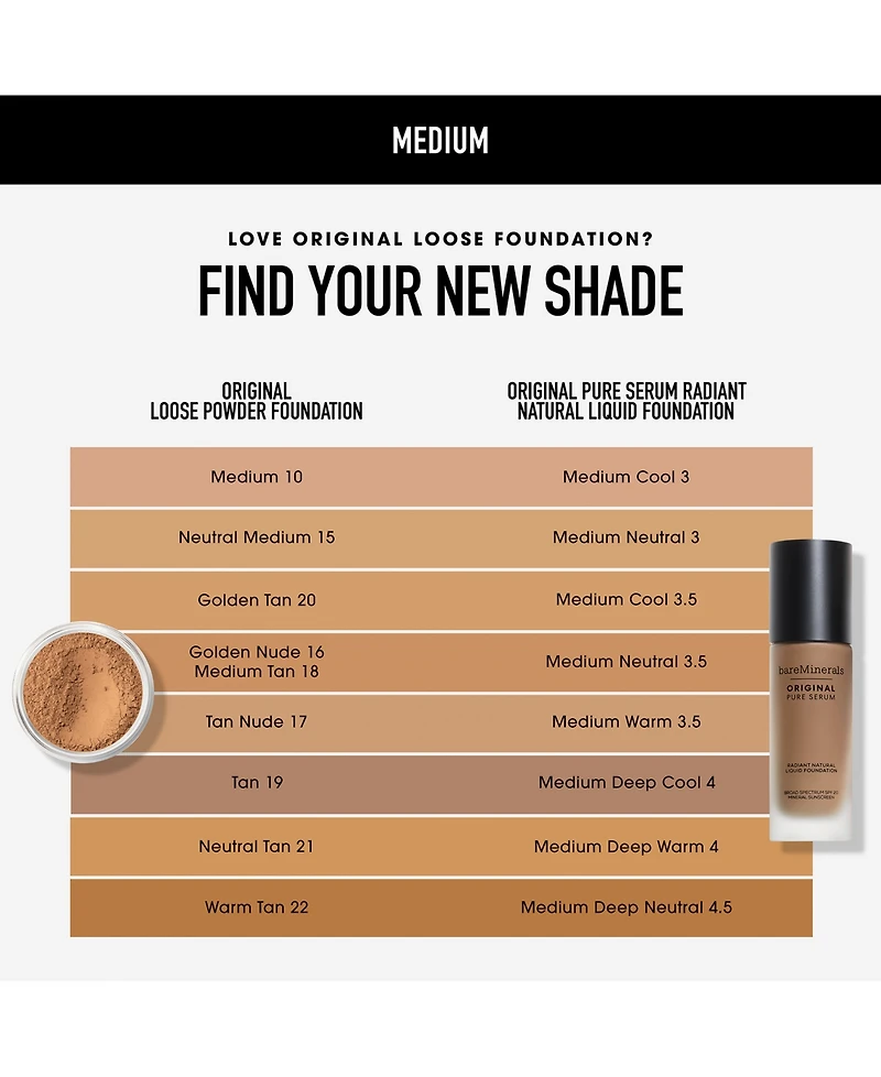 bareMinerals Original Pure Serum Radiant Liquid Foundation Spf 20