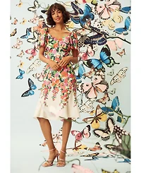 Maggy London Women's Printed Sweetheart-Neck Fit & Flare Dress