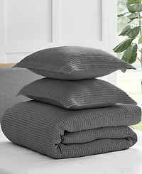 Levtex Mills Waffle Textured 3-Pc. Duvet Cover Set, Full/Queen