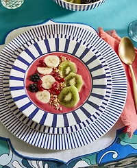Spode Blue Italian Steccato Cereal Bowls, Set of 4