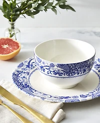 Spode Blue Italian Brocato Rice Bowls, Set of 4