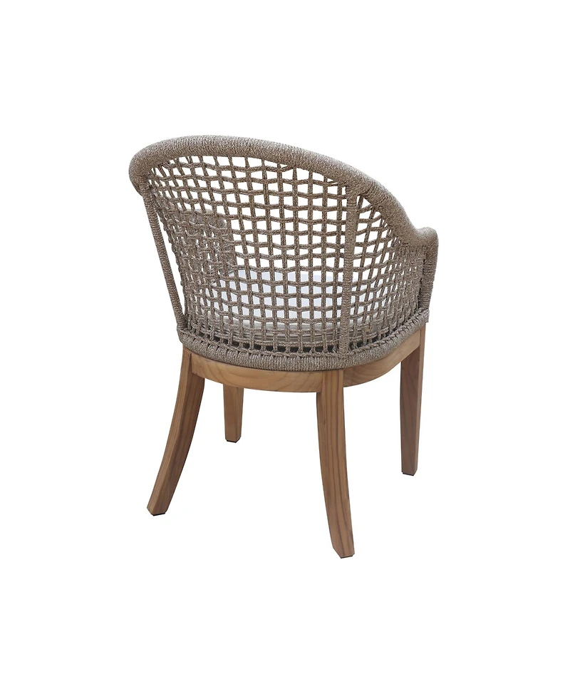 International Concepts Set of Two Outdoor Teak Patio Dining Chair with Cushions