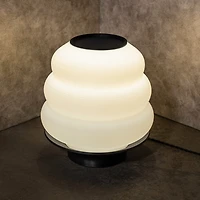 Jonathan Y Honey Pot Minimalist Classic Plant-Based Pla 3D Printed Dimmable Led Table Lamp, White/Brown