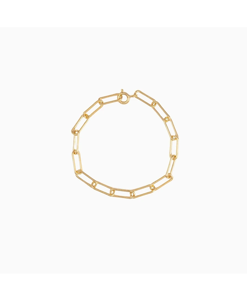 Bearfruit Jewelry Sterling Silver 18k Gold Plated Amelia Chain Statement Bracelet