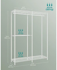 Slickblue Metal Clothing Racks, Heavy-Duty Garment Rack with Adjustable Wire Shelves, Hanging Rods, Hooks