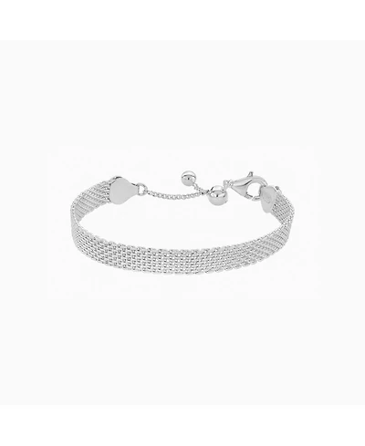 Sterling Silver Mash Chain Adjustable Bracelet