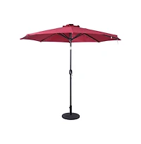 Kinsley 9 Ft Solar Patio Umbrella With Led Lights, Crank Handle And Push Button Tilt
