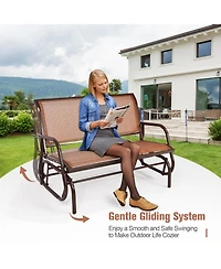 Sugift Swing Glider Chair 48 Inch Loveseat Rocker Lounge Backyard