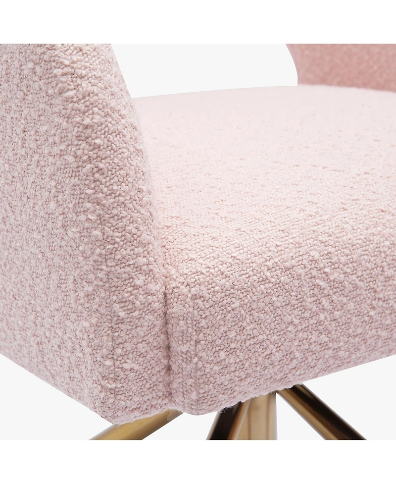 Mid-Century Modern Wide Boucle Swivel Accent Arm Chair (Set of 4)