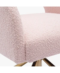 Mid-Century Modern Wide Boucle Swivel Accent Arm Chair (Set of 4)
